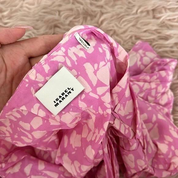 ISABEL MARANT PRINTED SILK MILENDI RUCHED SKIRT